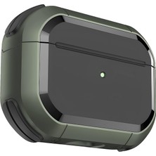 Airpods Pro 3 ile Uyumlu Armor Serisi Darbelere Karşı Ultra Güçlü Koruma Fiber Karbon Arka Tasarım Kılıf (Soft Haki, Airpods Pro 3 2025)