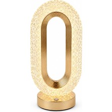 Şarjlı Dokunmatik Dekoratif Dim Edilebilir Masa Lambası (Gold, Kristal Elmas)