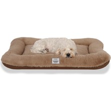 Jungolica Sally Kedi ve Köpek Yatağı Vizon Kahve Küçük 52X70X10 CM,%100 Su Geçirmez Alezli, Çift Taraflı Dört Mevsim, Çıkarılabilir Yıkanabilir Minder