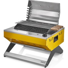 Elektrikli Profesyonel Döküm Barbekü Sarı Tek Ebat