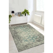 Carmine CARPET(1956) Dijital Baskılı Dekoratif Yıkanabilir Kaymaz Taban Halı Yeşil 160 x 230