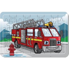Baskı Atölyesi Itfaiye Aracı A4 54 Parça Ahşap Puzzle