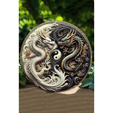 Kututr Ejderha ve Yin Yang Temalı 3D Görünümlü Mdf Duvar Dekoru DT010,DT010 20 x