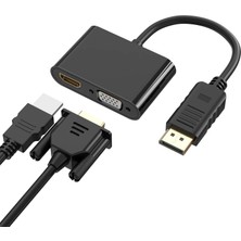 Displayport To HDMI + VGA Kablo Port Çevirici Dönüştürücü- AL4809