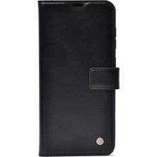 General Mobile GM20 Pro ile Uyumlu Deri Deluxe Kapaklı Cüzdanlı Kılıf - Siyah (Siyah)