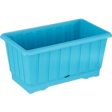 S231 Klasik Balkon Saksı Tabaklı 30CM, 4.3 Litre Turkuaz