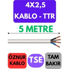Öznur 4x2,5 Ttr Enerji Kablosu, 5 Metre, Beyaz