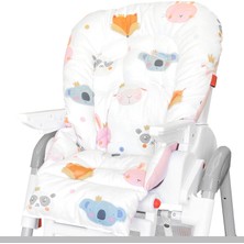 Organik Mama Sandalyesi Minderi &amp; Kılıfı (Kemer Deliksiz) (Pembe)