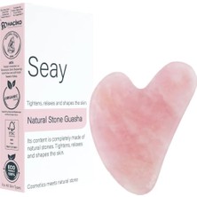 Seay Pembe Kuvars Taşı Gua Sha Yüz Bakımı Kalp Guasha Pembe Quartz Face Guasha 1. Kalite