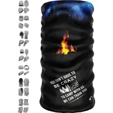 You Don't Have To Be Crazy To Camp With Us Desenli Çok Amaçlı Outdoor Boyunluk – Upf +50 Koruma, Dikişsiz Süblimasyon Bandana, 17 Fonksiyonlu Kamp Aks