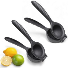 Döküm Limon Sıkacağı Limon Presi Büyük Boy 24 Cm, Siyah Metal Limon Sıkacağı, Döküm Narenciye Sıkacağı (2 Li Döküm Limon Sıkıcı)