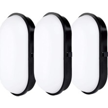 Su Geçirmez 20W Siyah Kasa Gün Işık 4200K Bahçe Teras Banyo Iç Dış Mekan LED Işık 2000LM (3 Adet)