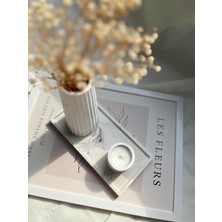 Bottiko Marble Desenli Vazolu Mum Seti
