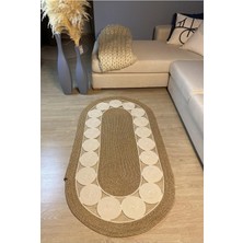 Cookie Jüt Hasırlı El Örgüsü Kilim Hasırkrem 80 x 150