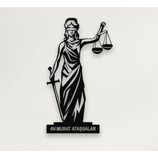 Özelleştirilebilir Metal Duvar Sanatı - Themis - 3D Duvar Silueti Metal Duvar Dekoru Ev Ofis Dekorasyonu Yatak Odası Oturma Odası Dekor Heykel (14 G x