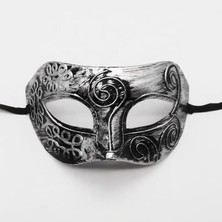 Maskeli Balo Antik Gri Gümüş Eskitilmiş Maske Balo Venedik (5264)