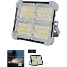 Ynsstores Seyyar Solar LED Projektör Gri Renk 200W Güneş Enerjili Portatif LED Işık Taşınabilir Soka