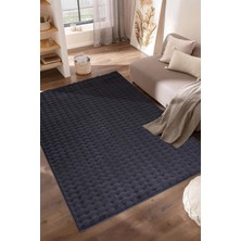 Antrasit Bubble Peluş Halı - Yumuşak, Kaymaz Tabanlı, Makinede Yıkanabilir Salon Halısı (Farklı Boy Seçenekleri) (100X200)