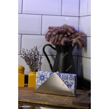 Paslanmaz Çelik Üçgen Peçetelik - Çok Amaçlı/masaüstü Dekoratif Peçetelik - 18 x 9 cm