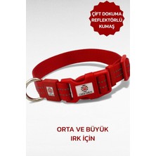 Reflektörlü Köpek Tasması, Büyük ve Orta Irk Köpek Tasması, Köpek Boyun Tasması Kırmızı-S