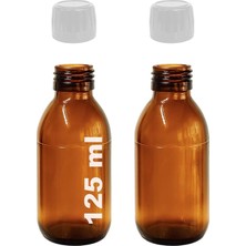 Amber Ecza Şişesi, 125 Ml, Kahverengi Cam, Plastik Contalı Kilit Kapak, Hava ve Sıvı Sızdırmaz, 28MM Ağız Çaplı, Parfüm Demlemek Için Uygun, 2 Adet (1