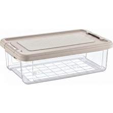 Kilitli Saklama Kabı Şeffaf Organizer Pp Plastik Gıda Saklama Kabı Kapaklı Buzdolabı Düzenleyici Istiflenebilir Çok Amaçlı Saklama Kutusu (6 Litre)