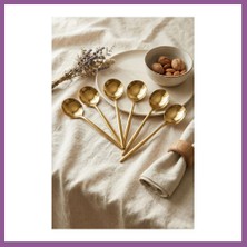 Bezos 6'lı Lüks Gold Paslanmaz Çelik Yemek Kaşığı Seti (21 Cm) Rengaren