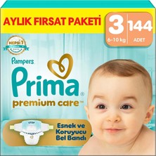 Prima Premium Care Bebek Bezi 3 Numara 144 Adet Aylık Fırsat Paketi