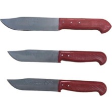 Mobilreyon Bıçak Set 3 Parça, 2 Adet 23 cm - 1 Adet 28 Cm, Kırmızı Saplı, Mutfak Kasap Et Doğrama