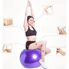 Mor Pilates Topu 65 cm Deluxe Yoga Plates Egzersiz Topu Ball Şişirme Pompası Seti