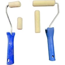 Kadife (Moher) Rulo Fırça Seti 10CM ve 5cm Yedek Başlık Hediyeli Tek Ebat