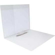 Evrak Sunum Tanıtım Firma Klasörü A4 Pvc 2 cm 2 Halkalı 150 Yaprak Kapasiteli Ring Binder File 25,5X32 Cm. Beyaz