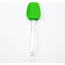 Promosyonca Silikon Spatula, Mutfak Pişirme Aracı, Şeffaf Tutma Yeri (Yeşil)