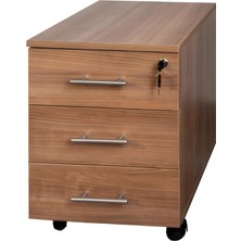 Antrasit 3 Çekmeceli Hareketli Keson, Merkezi Kilitli Ofis Dolabı, Tekerlekli Çalışma Masası Altı Komodin, Dosya ve Evrak Düzenleyici, Türk Malı, 40X5