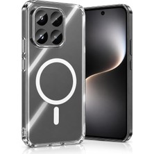 Xiaomi 17 ile Uyumlu Şeffaf Kılıf Magsafe Uyumlu Güçlü Mıknatıslı Wireless Şarj Destekli Crystal Clear Ince Sert Arka Kapak Kamera Lens Korumalı Darbe