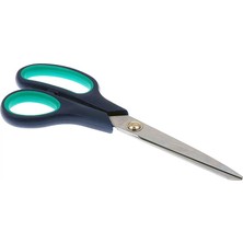Paslanmaz Çelik Makas, Ergonomik Turkuaz-Siyah Tutma Kollu (23 Cm)