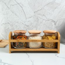 Bench Plus Standlı Baharat Takımı 4 Parça 500ML Mutfak Organizatörü