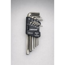 10 Parça L Alyan Anahtar Takımı, Hex, Metrik 1.5–10 mm Boyutlu, Dayanıklı, Taşıma Aparatlı, Profesyonel Kalite, Hobi ve Endüstriyel Kullanım Için Mini