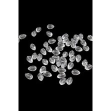 Serhat Aksesuar ve El Işçilik Akrilik Damla Boncuk 10X14 mm Şeffaf Boncuk (25 gr 34 Adet)