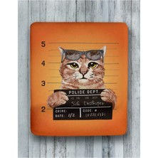 HOBISHOP(7743) Sabıkalı Kedi Bilek Destekli Mouse Pad Beyaz