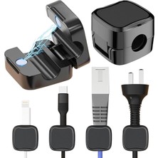 6 Paket Manyetik Kordon Tutucu Organizatör Yapışkan Kablo Klipleri Yönetimi Komidin Masası USB Şarj Teli Araba Masaüstü Ofis Mutfak Aletleri Siyah