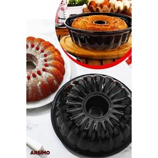 Yanmaz Yapışmaz 18 Dilimli 28 cm Emaye Kek Kalıbı (Siyah)