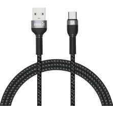 Siyah Siyah Shira Serisi Type-C USB Kablo 1 Metre- ile Uyumlu