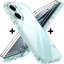 Xiaomi Poco X8 Pro ile Uyumlu Kılıf Kamera Çıkıntılı Korumalı Yumuşak Şeffaf Silikon +9h Ekran Koruyucu Cam Set