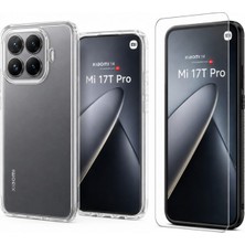Xiaomi 17T Pro ile Uyumlu Kılıf Esnek Silikon Telefon Kılıfı ve Temperli Cam Ekran Koruyucu - Şeffaf