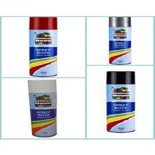 Sprey Boya Seti, Kırmızı-Beyaz-Siyah-Gümüş, 200ML
