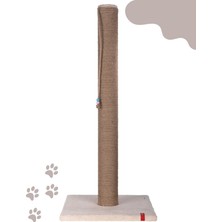 90CM Catnipli Kalın Borulu Dev Tırmalama Tahtası Krem