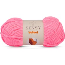 Sensy Velvet Iplik, Tığ Işi Için, Bebek Battaniyesi Ipliği, Şönil Iplik, Amigurumi Iplik, 3,5 Oz, 132 Yarda, Ölçü 5 Hacimli (Şeker Pembesi)