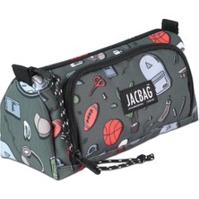 Jacbag Prıme Xl-Lastik Ayraçlı Iki Bölmeli Kalem Kutusu (College)