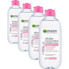 Micellar Makyaj Temizleme Suyu 400ML, 24 Saat Nemlendirme, Hassas Ciltler Için (4 Paketi)